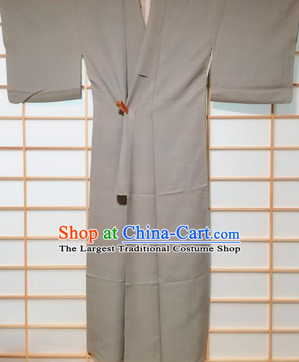 Traditional Japanese Classical Grey Kimono Japan Yukata Costume for Men