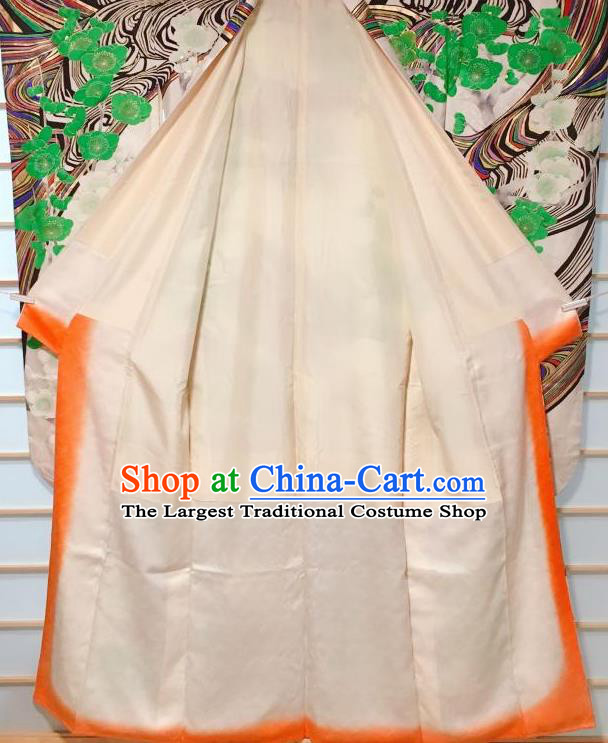 Japanese Classical Eagle Pine Pattern Furisode Kimono Japan Traditional Yukata Dress Costume for Women