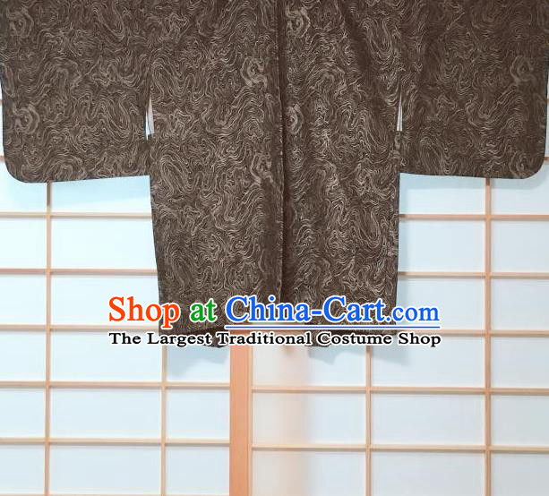 Japanese Traditional Pattern Black Grey Haori Jacket Japan Kimono Overcoat Costume for Men