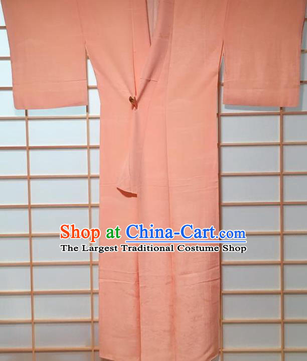 Traditional Japanese Light Pink Iromuji Kimono Japan Classical Pattern Yukata Dress Costume for Women