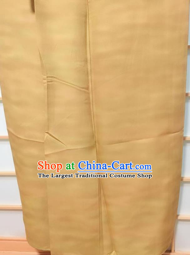 Traditional Japanese Ginger Iromuji Kimono Japan Classical Pattern Yukata Dress Costume for Women
