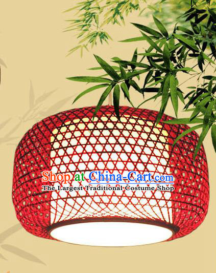 Traditional Chinese Red Bamboo Weaving Hanging Lanterns Handmade Lantern Scaldfish Lamp