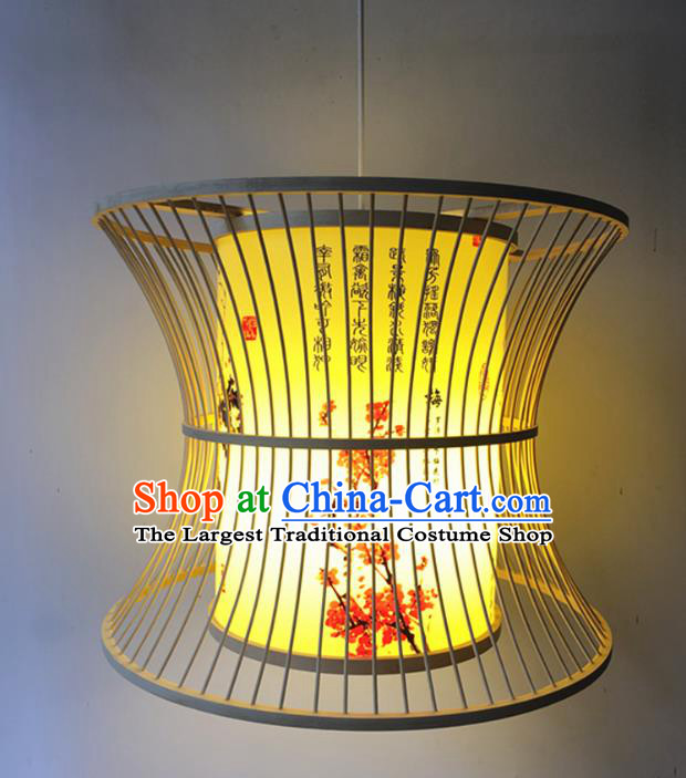 Traditional Chinese Printing Plum Bamboo Art Hanging Lanterns Handmade Lantern Scaldfish Lamp