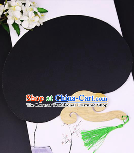 Chinese Traditional Black Art Paper Fans Handmade Bamboo Fan