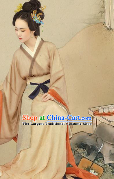 Chinese Ancient Noble Dame Hanfu Dress Traditional Song Dynasty Imperial Consort Costume for Women