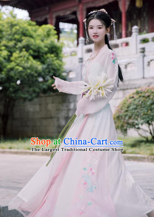 Traditional Chinese Song Dynasty Young Lady Dress Ancient Patrician Historical Costumes for Women