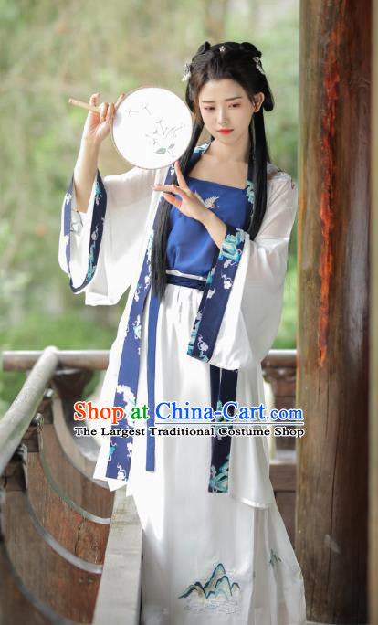 Traditional Chinese Song Dynasty Historical Costumes Ancient Patrician Young Lady Dress for Women