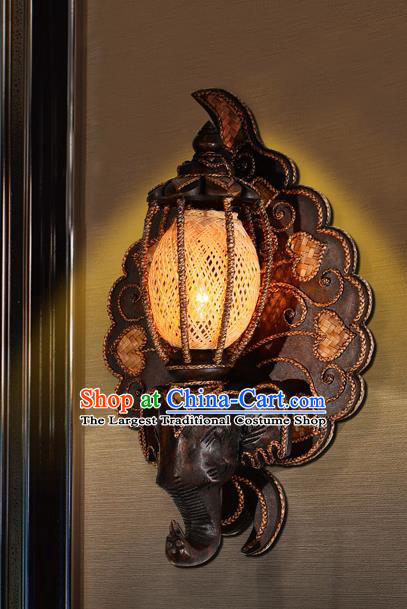 Southeast Asia Traditional Elephant Wall Lantern Thailand Handmade Wood Lanterns