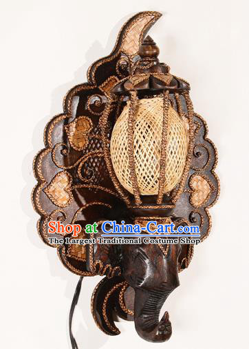 Southeast Asia Traditional Elephant Wall Lantern Thailand Handmade Wood Lanterns