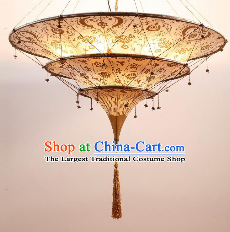 Asian Traditional Fabrics Ceiling Lantern Thailand Handmade Lanterns Hanging Lamps