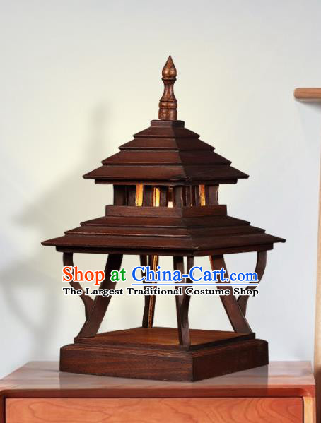 Southeast Asia Traditional Wood Carving Desk Lantern Thailand Handmade Lanterns