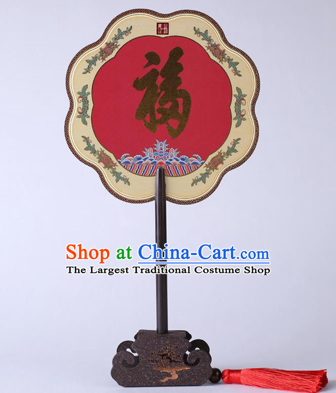 Traditional Chinese Red Palace Fan China Classical Hanfu Silk Fans
