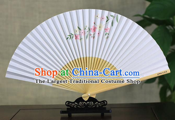 Traditional Chinese Ink Painting Flowers Art Paper Fan China Bamboo Accordion Folding Fan Oriental Fan