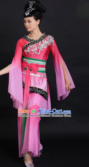 Chinese Flying Apsaras Dance Pink Dress Traditional Classical Dance Stage Performance Costume for Women