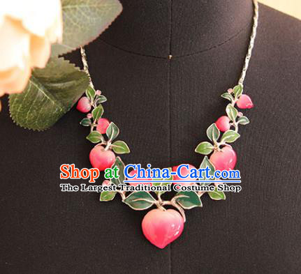 Chinese Traditional Hanfu Flat Peach Necklace Accessories Ancient Goddess Necklet for Women