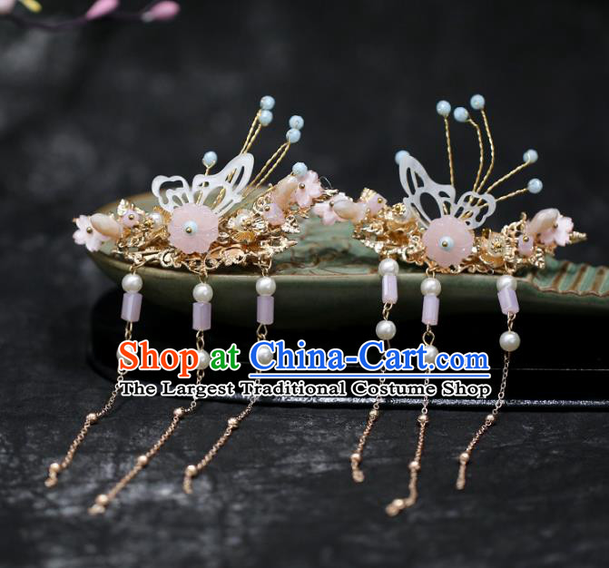 Chinese Traditional Hanfu Shell Butterfly Hair Claws Ancient Hair Accessories for Women