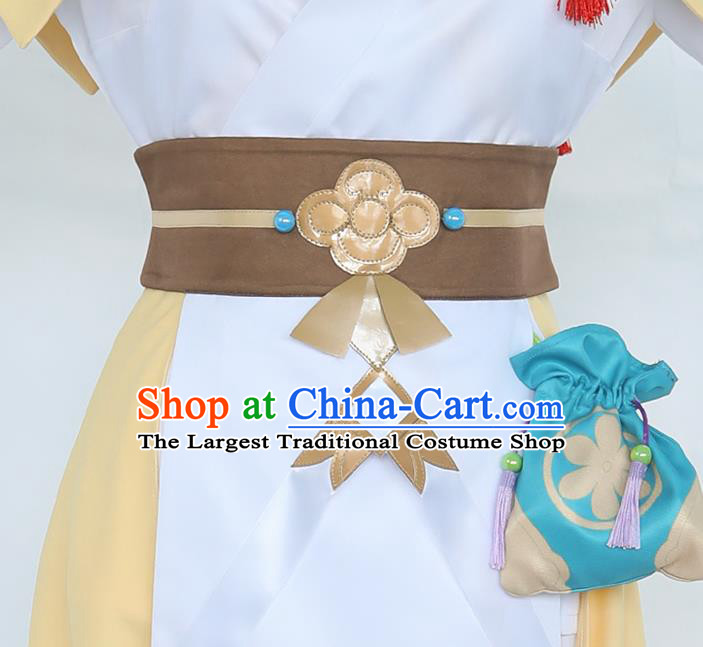 Traditional Chinese Cosplay Knight White Costume Ancient Female Swordsman Hanfu Dress for Women