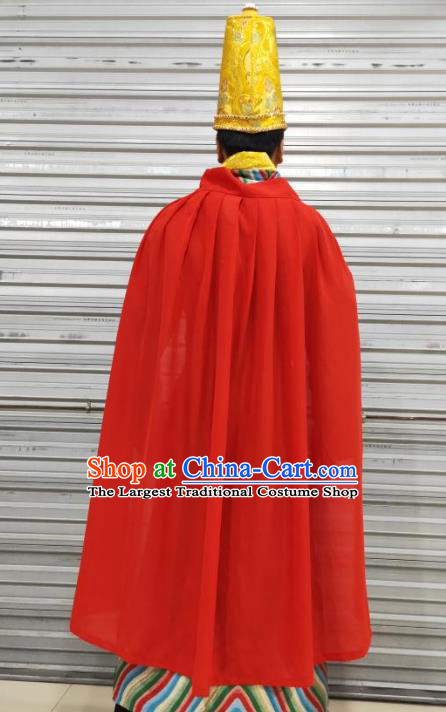 Chinese Ancient Emperor Golden Costumes Traditional Tang Dynasty Court Clothing for Men