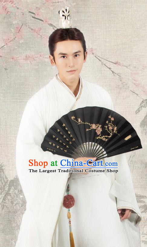 Chinese Ancient Qin Prince Long Feiye Clothing Historical Drama Legend of Yun Xi Costume and Headpiece for Men