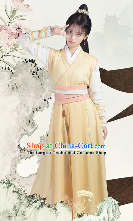 Chinese Ancient Young Lady Han Yunxi Hanfu Dress Drama Legend of Yun Xi Costume and Headpiece for Women