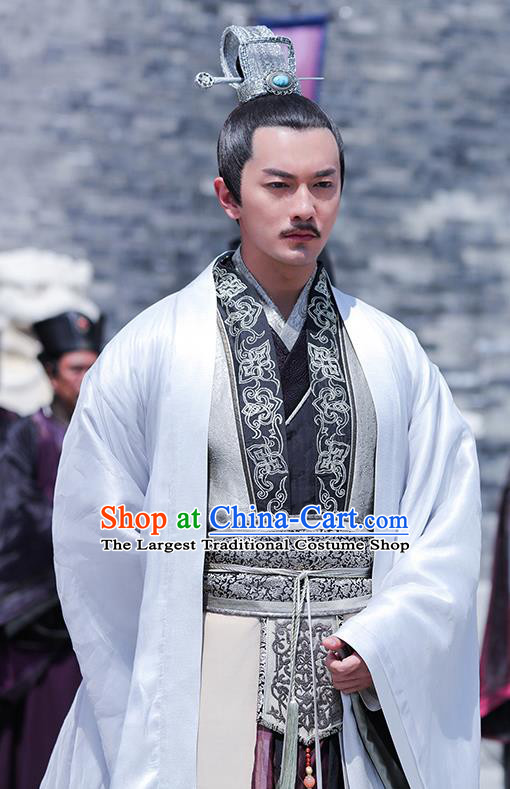 Chinese Ancient Official Chancellor Feng Ruge Clothing Historical Drama Colourful Bone Costume and Headpiece for Men