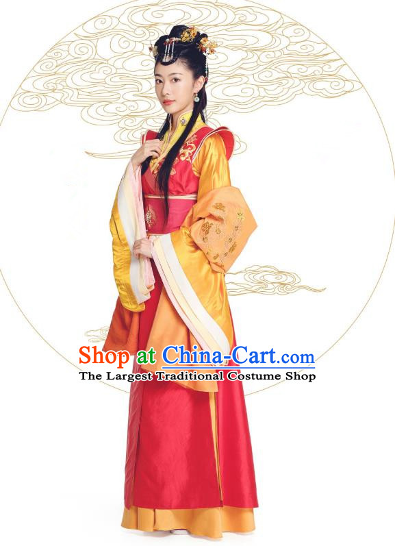 Chinese Historical Drama The Eternal Love Ancient Princess Rani Qu Paner Costume and Headpiece for Women