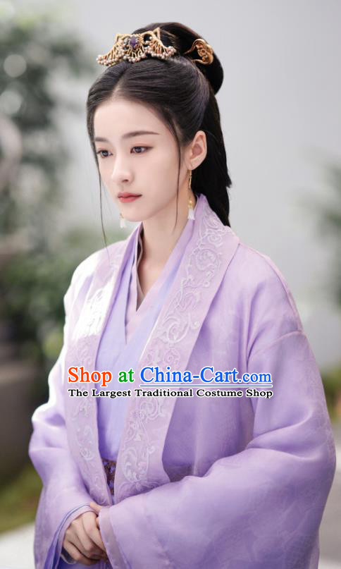Drama Princess Silver Chinese Ancient Princess Rong Le Historical Costume and Headpiece for Women