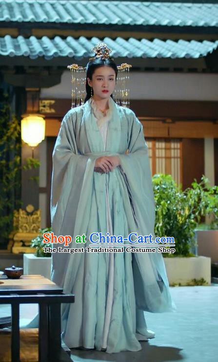 Chinese Ancient Princess Consort Rong Le Hanfu Dress Historical Drama Princess Silver Pink Costume and Headpiece for Women