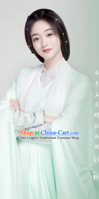 Chinese Ancient Court Maid Ye Ningzhi Green Hanfu Dress Historical Drama Legend of the Phoenix Costume and Headpiece for Women