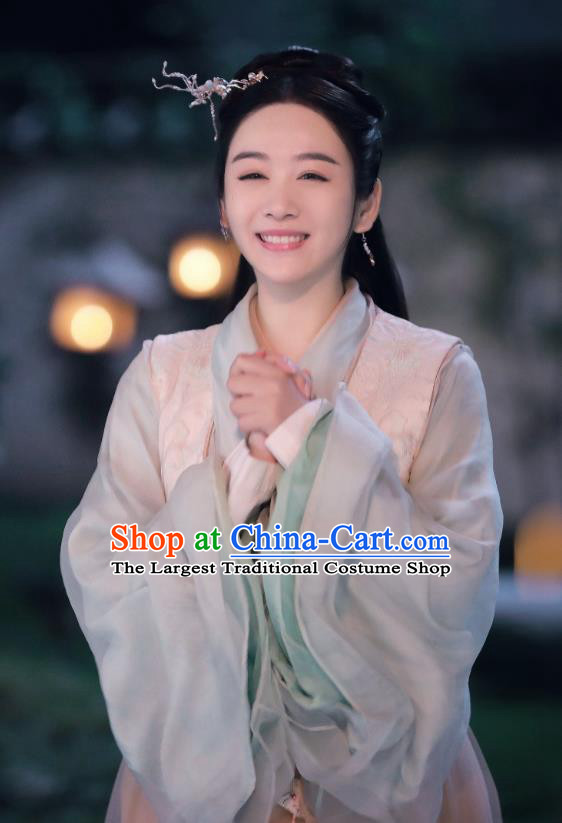 Chinese Ancient Drama Princess Silver Zhao Yun Historical Costume and Headpiece for Women