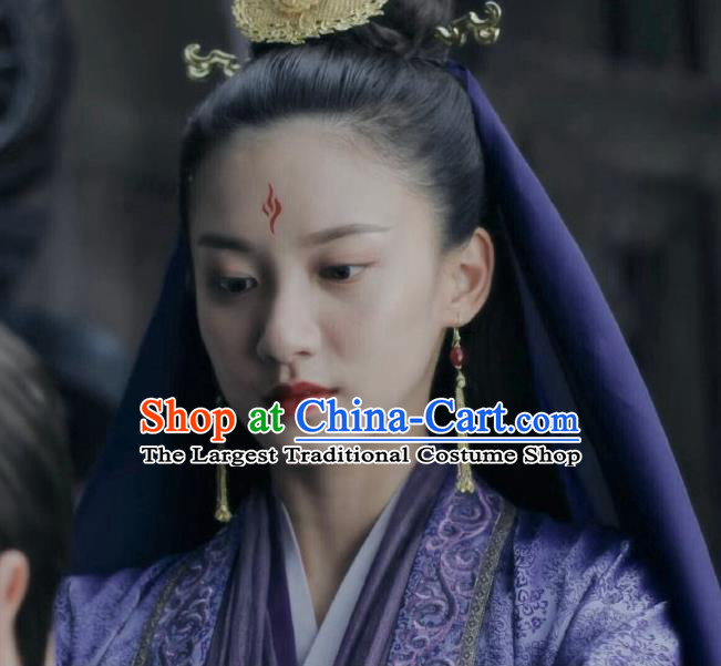 Chinese Ancient Swordsman Princess Ming He Hanfu Dress Historical Drama Listening Snow Tower Costume and Headpiece for Women