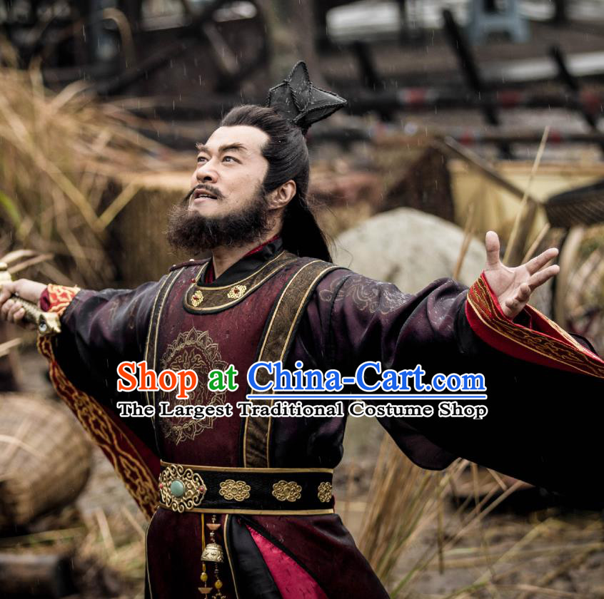 Drama Demon Catcher Zhong Kui Chinese Ancient Master Zhong Kui Costume and Headpiece Complete Set