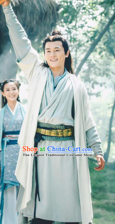 Drama Hero Dream Chinese Ancient Han Dynasty Counselor Han Xin Costume and Headpiece Complete Set