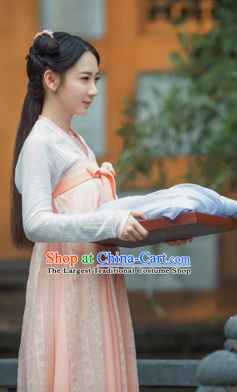 Chinese Ancient Court Maid Dress Historical Drama Dr Cutie Costume and Headpiece for Women