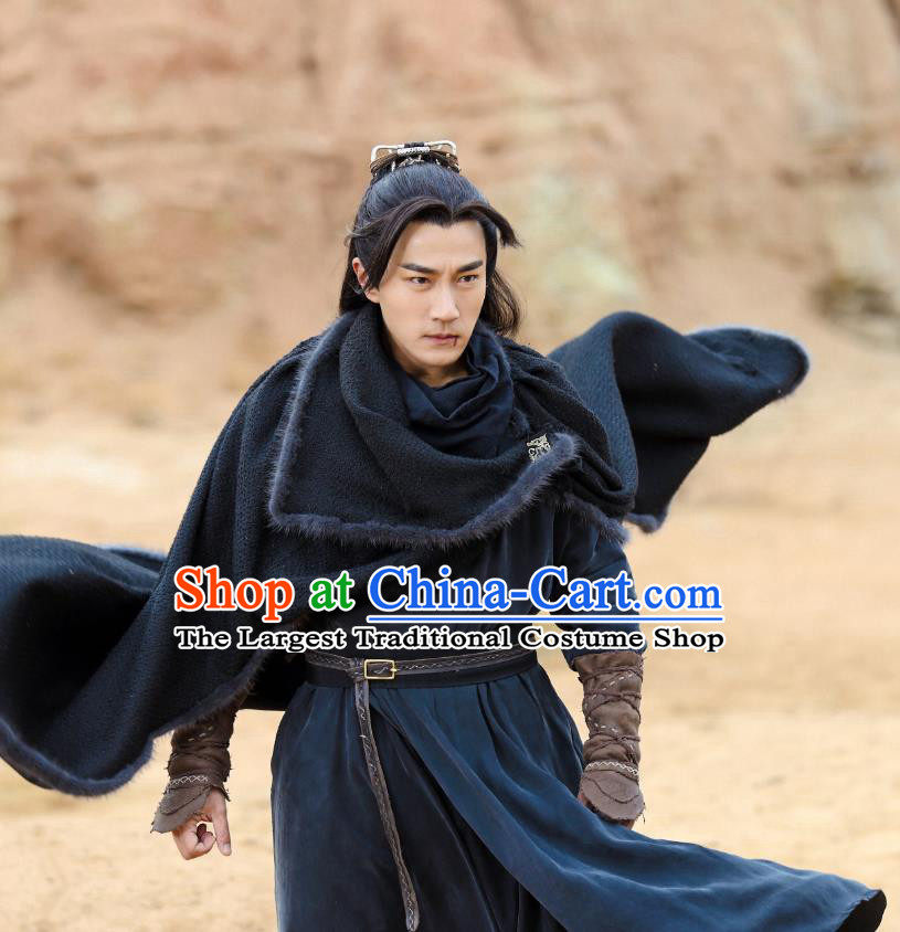 Drama The Legend of Jade Sword Chinese Ancient Hero Swordsman Ji Ning Hawick Lau Costume and Headpiece Complete Set