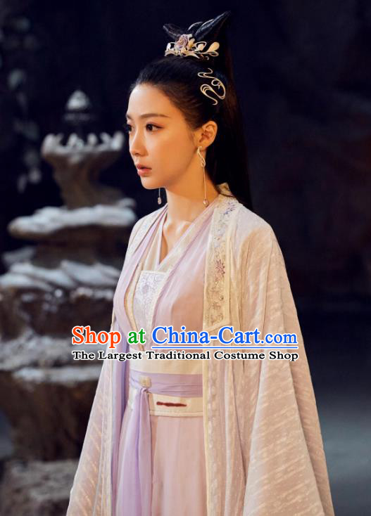 Chinese Ancient Princess Hanfu Dress and Hair Accessories Historical Drama Love of Thousand Years Across Xuan Zhu Costumes