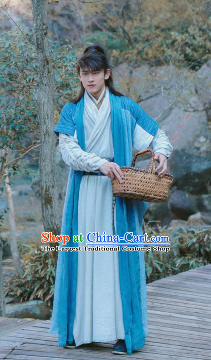 Chinese Ancient Swordsman Blue Clothing Drama Tang Dynasty Tour Yun Ye Costumes