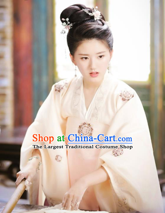 Chinese Ancient Female Historical Costumes Drama Oh My Emperor Noble Lady Luo Feifei Hanfu Dress and Hair Accessories