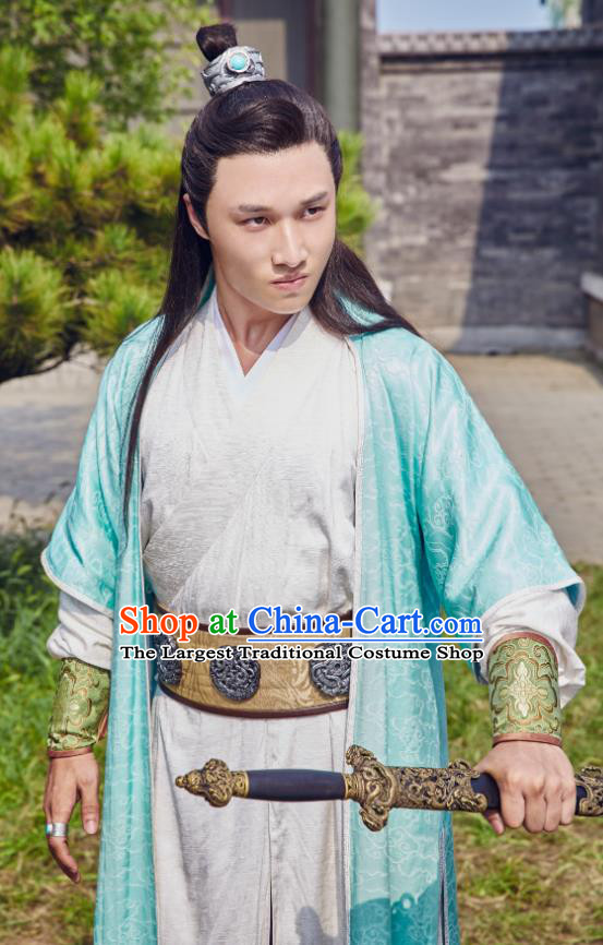 Chinese Ancient Young Knight Costumes and Headwear Wuxia Drama Xiya Xia Lu Zihao Apparels Garment
