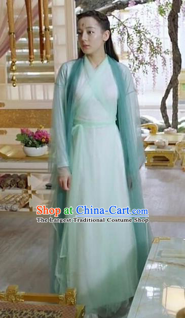 Chinese Ancient Fox Clan Goddess Garment Drama Eternal Love of Dream Female Immortal Bai Fengjiu Dress Costumes and Headwear