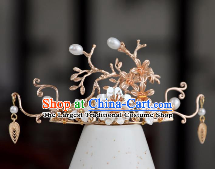 Chinese Ancient Golden Hair Crown Jewelry Headwear Hair Accessories Headdress Hairpins for Women