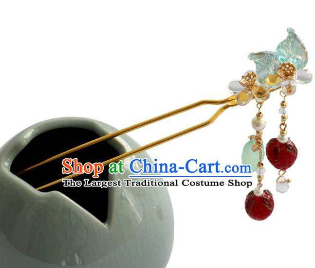 Chinese Ancient Hanfu Strawberry Hair Clip Women Headwear Hairpin Hair Accessories