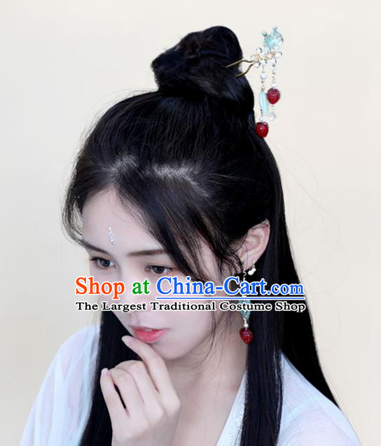 Chinese Ancient Hanfu Strawberry Hair Clip Women Headwear Hairpin Hair Accessories