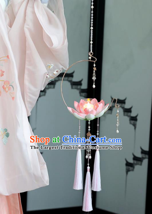 Chinese Ancient Little Lotus Lantern Women Accessories Lantern Festival Lamp
