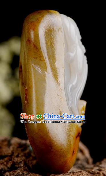 Chinese Ancient Carving Guan Yu Jade Accessories Jade Handgrip Hetian Jade Craft
