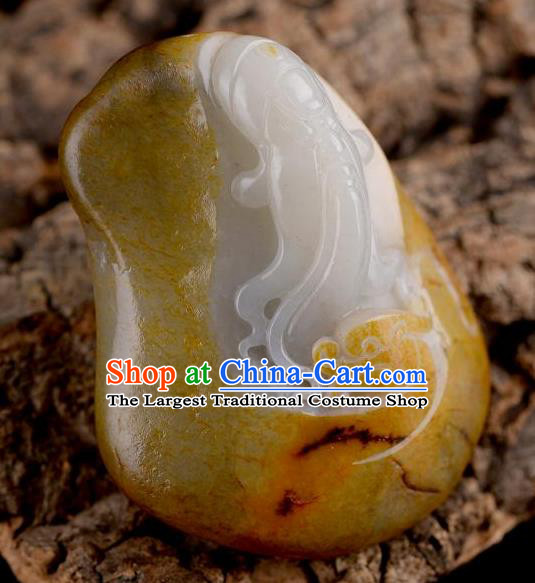 Chinese Ancient Carving Guan Yu Jade Accessories Jade Handgrip Hetian Jade Craft