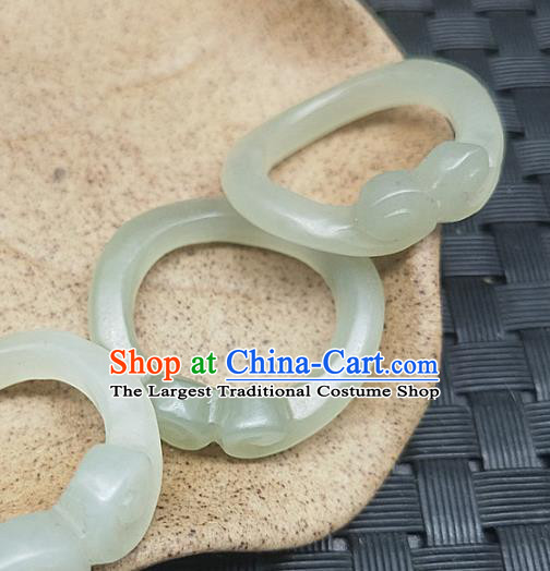 Chinese Ancient Hanfu Jade Ring Hetian Jade Jewelry Finger Accessories