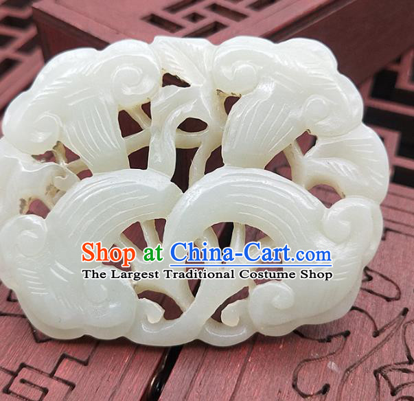 Chinese Handmade Jade Necklace Accessories Handgrip Craft Jade Jewelry White Jade Pendant