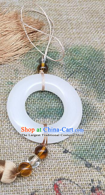 Chinese Ancient Hanfu White Jade Waist Accessories Men Jade Jewelry Pendant