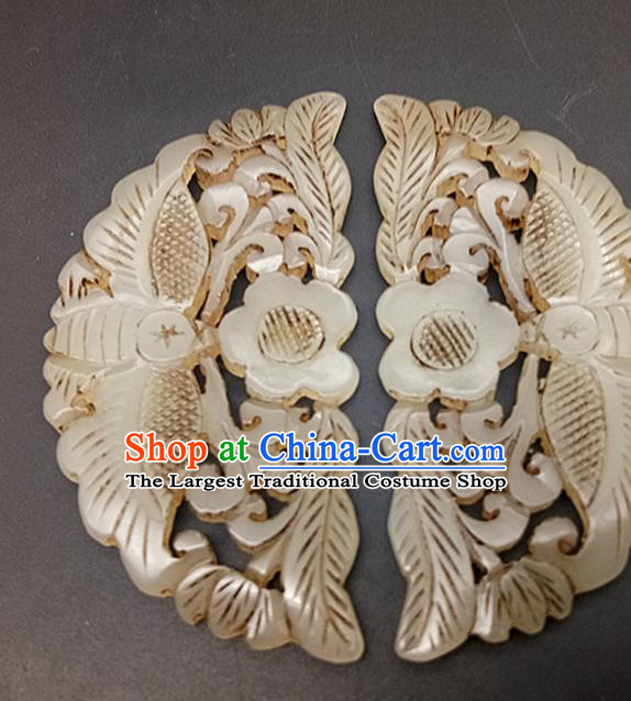 Chinese Handmade Jade Waist Accessories Handgrip Craft Handmade Jade Jewelry Carving Butterfly Jade Pendant